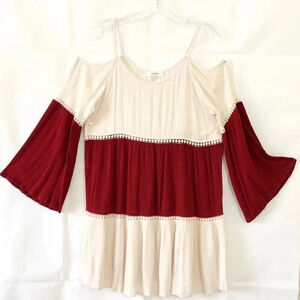 Umgee | Cold Shoulder Crinkle Tunic Dress